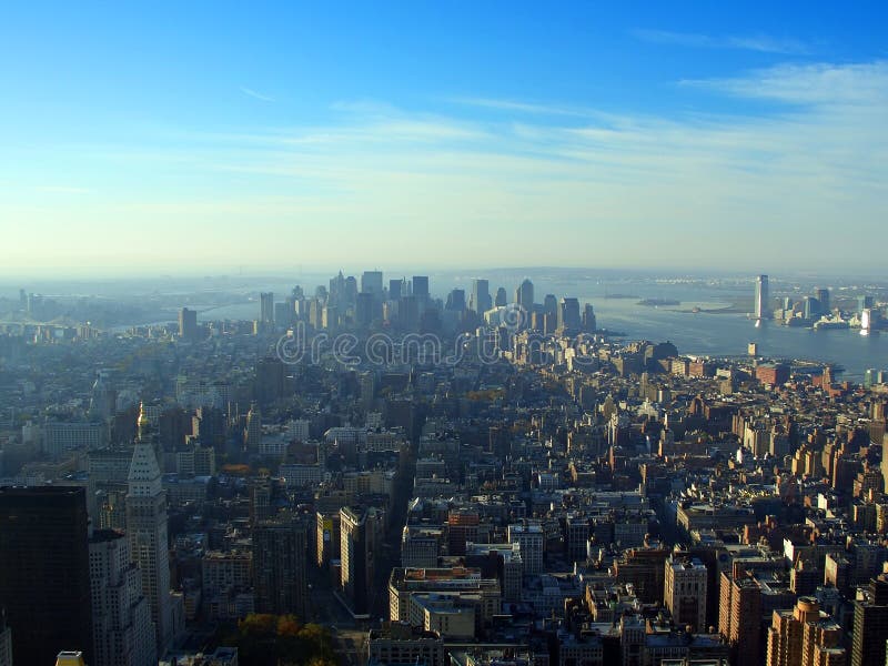 Aerial view over lower Manhattan, New York stock images Aerial view over lower Manhattan, New York stock images