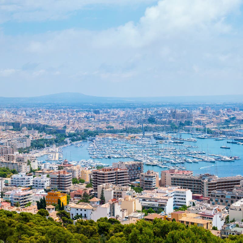 Aerial view of Palma de Majorca in Spain stock photo Aerial view of Palma de Majorca in Spain stock photo