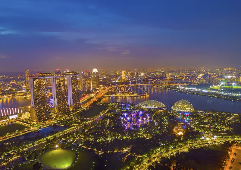 Aerial view panorama of Singapore skyscrapers with city skyline stock photography Aerial view panorama of Singapore skyscrapers with city skyline stock photography