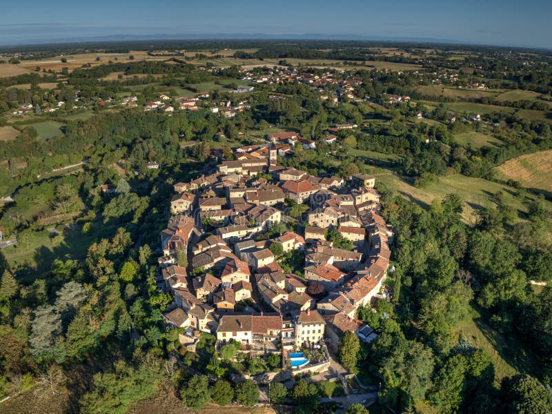 Aerial View - Perouges, France royalty free stock photography