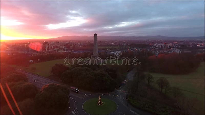 Aerial view. Phoenix park and Wellington Monument. Dublin. Ireland