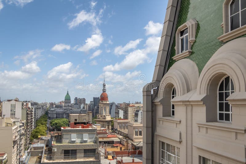 Aerial view of Plaza Congreso Barolo Palace - Buenos Aires, Argentina stock photos Aerial view of Plaza Congreso Barolo Palace - Buenos Aires, Argentina stock photos