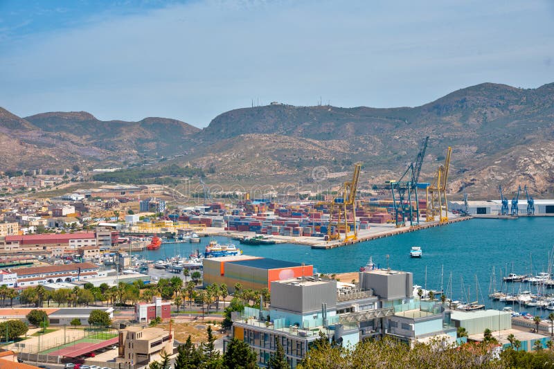 Aerial View of Port of Cartagena in Spain Stock Image - Image of ...