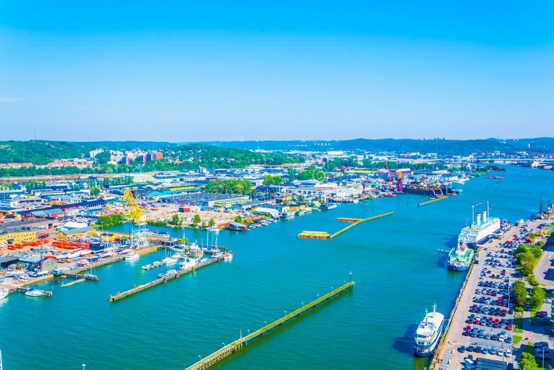 Aerial View of the Port of Sweden...IMAGE Stock Photo Image