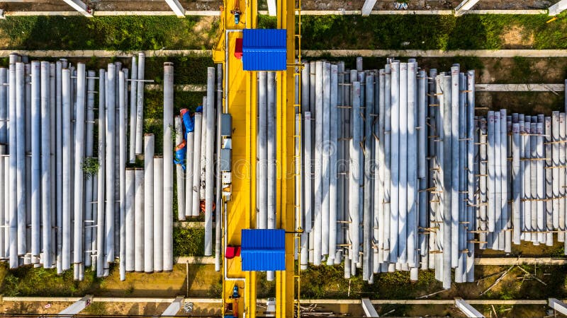 Aerial View Precast Concrete Plant, Precast Reinforced Concrete Slabs