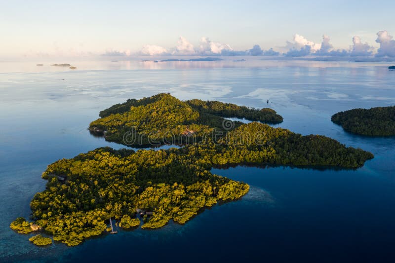 Aerial View of Remote Islands in Raja Ampat