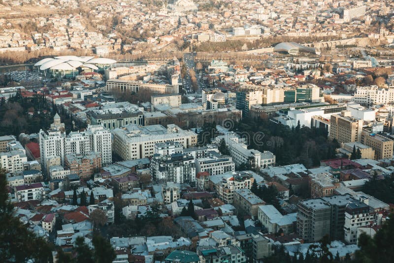 Aerial view of Tbilisi architecture royalty free stock photos Aerial view of Tbilisi architecture royalty free stock photos