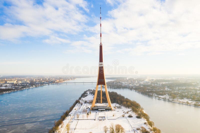 Aerial view of the Riga Radio and TV Tower