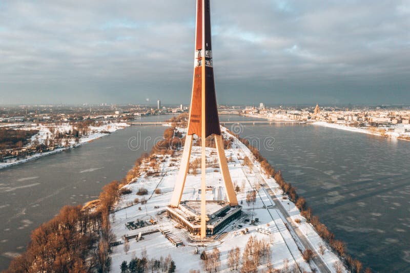 Aerial view of the Riga Radio and TV Tower