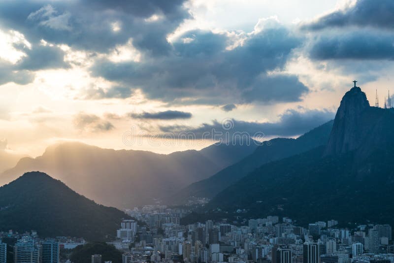 Aerial view of Rio de Janeiro with Christ Redeemer and Corcovado Mountain. Brazil. Latin America stock image Aerial view of Rio de Janeiro with Christ Redeemer and Corcovado Mountain. Brazil. Latin America stock image