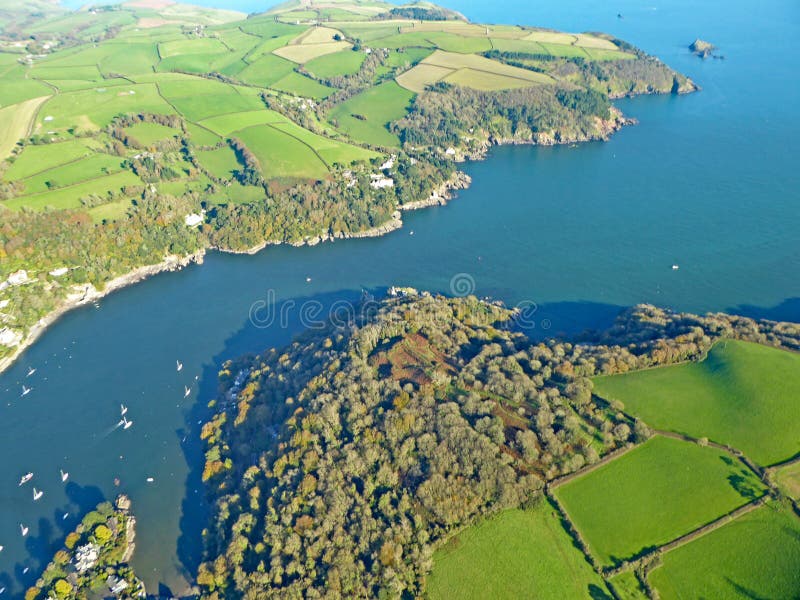 Aerial View of the River Dart in Devon Stock Image Image of beach