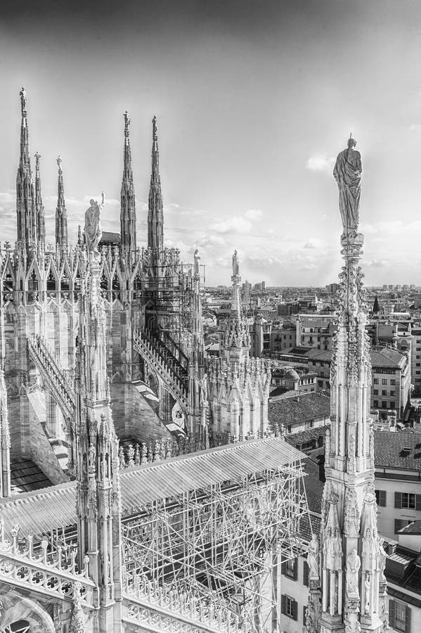 Aerial View from the Roof of the Cathedral, Milan, Italy Stock Photo ...