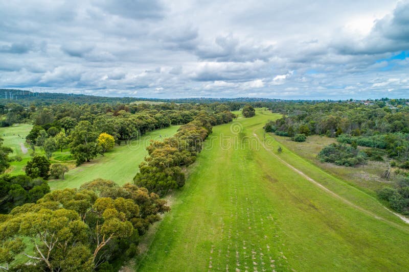 Aerial view of Rowille golf course in Melbourne, Australia. Aerial view of Rowille golf course in Melbourne, Australia