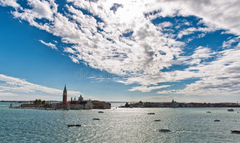 Aerial View of San Giorgio Maggiore Island, Venice Stock Image - Image ...