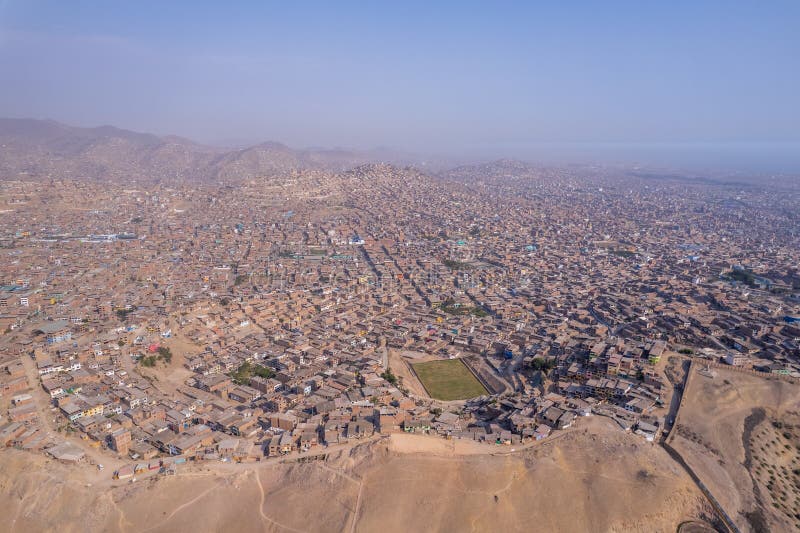 Aerial View Of San Juan De Miraflores In Lima Stock Photo Image Of