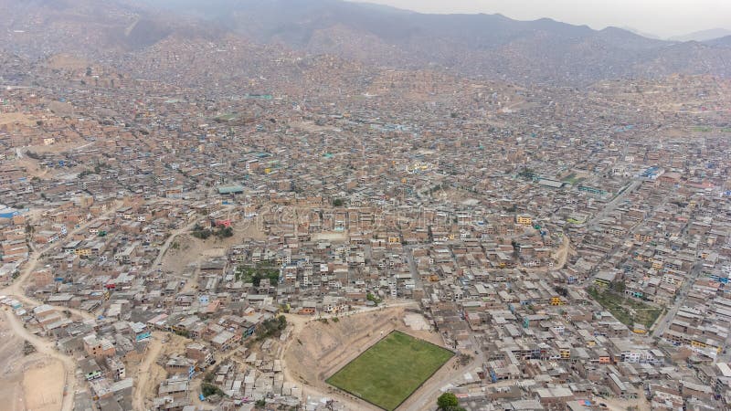 Aerial View Of San Juan De Miraflores In Lima Stock Photo Image Of