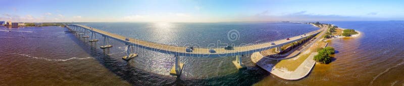 Aerial view of Sanibel Causeway, Florida