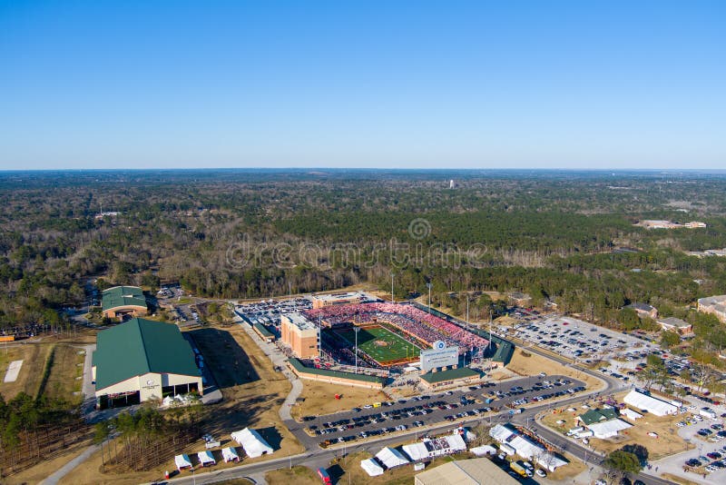 Aerial View of the Senior Bowl in Mobile Alabama Editorial Stock Image