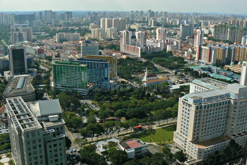 Aerial view - Singapore city stock image Aerial view - Singapore city stock image