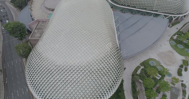 Aerial view of Singapore during cloudy day