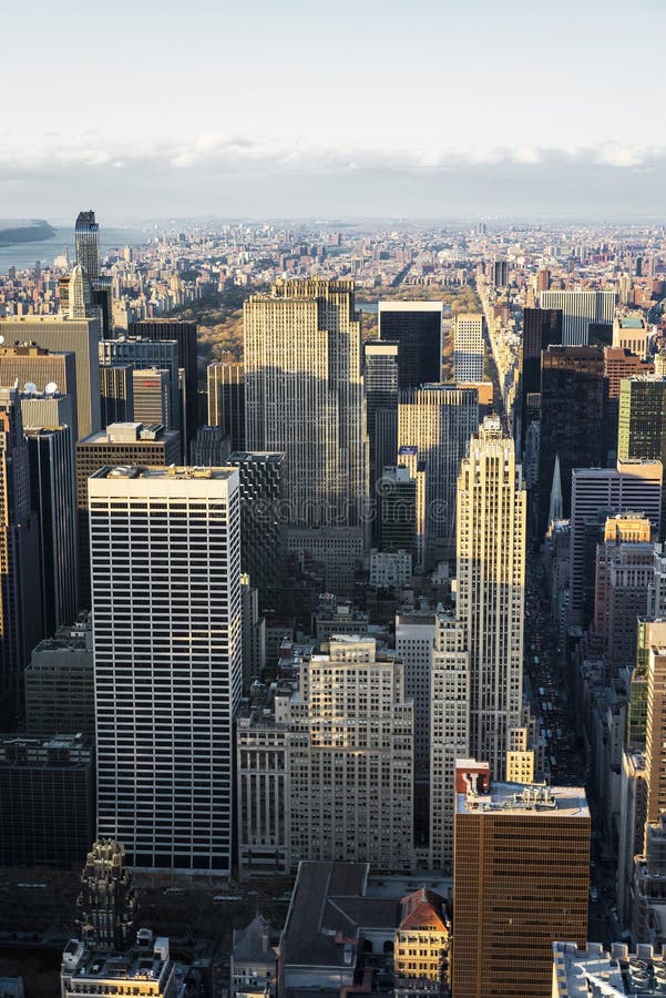 Aerial View on Skyscrapers Midtown Manhattan and Central Park NYC ...