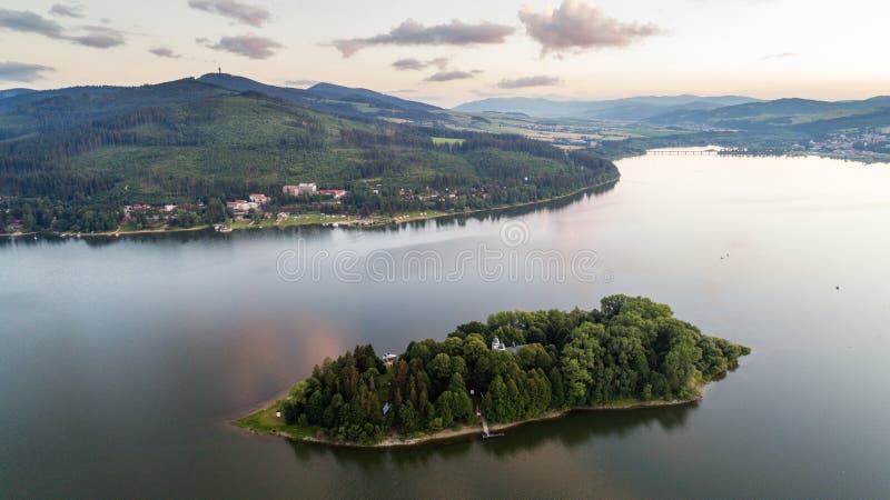 Aerial view of Slanica island, Slovakia royalty free stock photos Aerial view of Slanica island, Slovakia royalty free stock photos