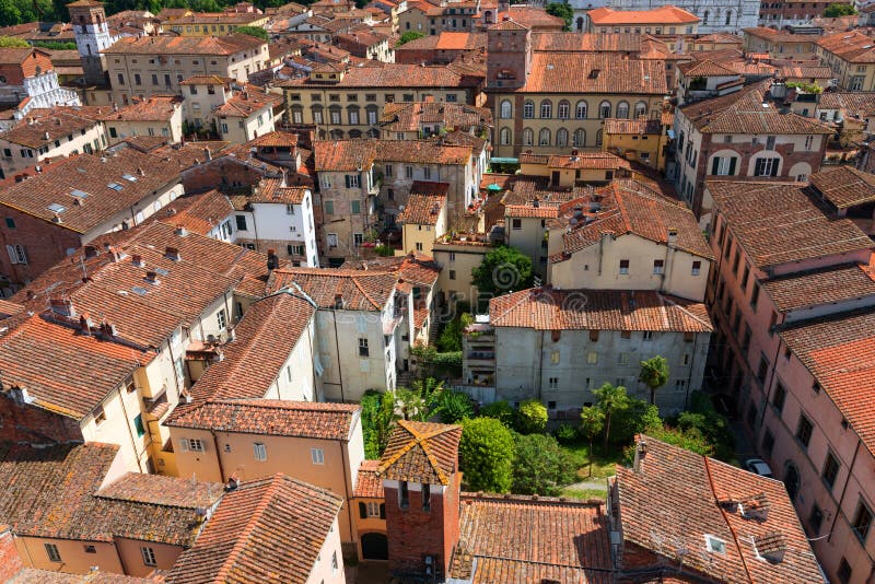 Aerial View of the Small Medieval Town of Lucca, Toscana Tuscany, Italy ...