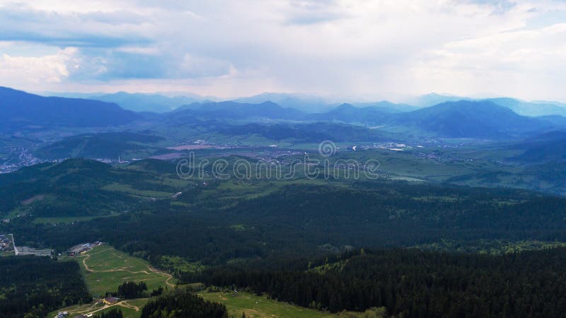 Aerial view of a small village in Slovakia, in the Tatra Mountains