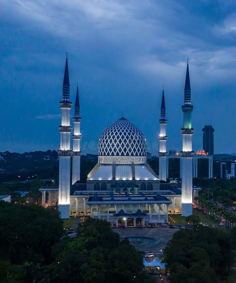 Aerial View of Shah Alam Mosque, Malaysia Stock Image  Image of