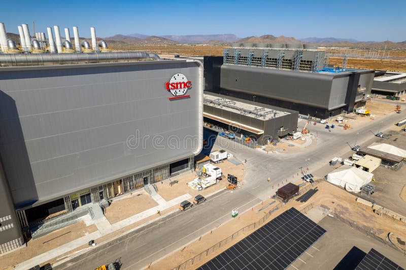 Aerial view of the Taiwan Semiconductors Mega Factory construction in North Phoenix,, Arizona