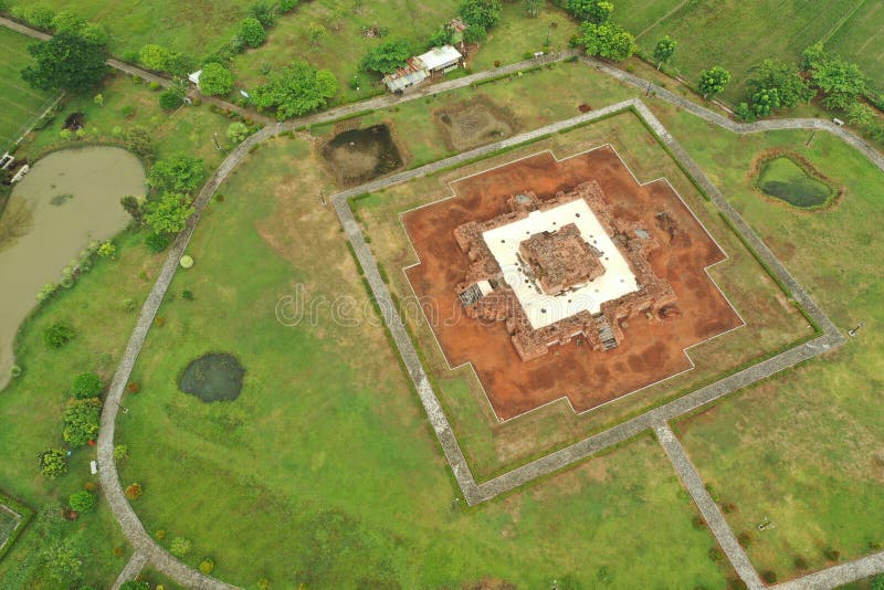 Aerial view of Batujaya temple at Karawang regency, West Java, Indonesia. Date are back to 12 AD to 12  AD, belong to the Buddha religion at Java island. Aerial view of Batujaya temple at Karawang regency, West Java, Indonesia. Date are back to 12 AD to 12  AD, belong to the Buddha religion at Java island.