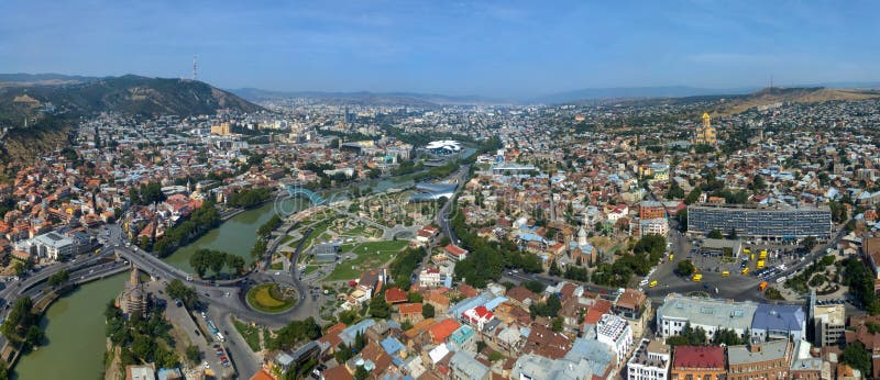 Aerial view of Tbilisi stock image Aerial view of Tbilisi stock image