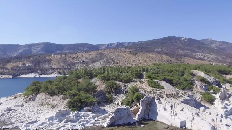 Aerial view of Thassos Island - Greece Stone Ancient Archaeological Site