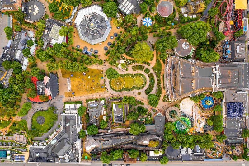 Aerial View Of The Tivoli Gardens Amusement Park Editorial