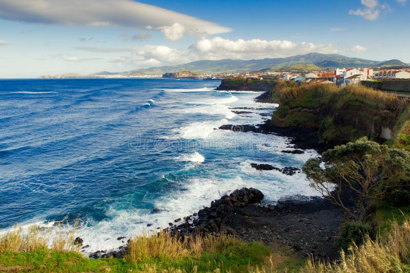 Aerial View To Atlantic Ocean Shore And Mountains Royalty Free Stock Photo - Image: 29674725