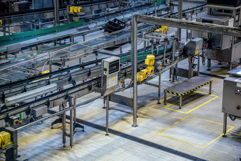 Aerial View To Conveyor Belts of Production Line Stock Image Image of
