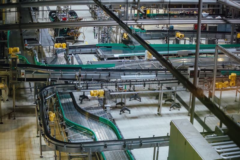 Aerial View To Conveyor Belts Of Production Line Stock Image Image Of