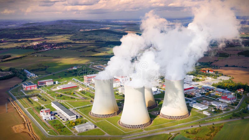 Aerial view to Temelin nuclear power plant.