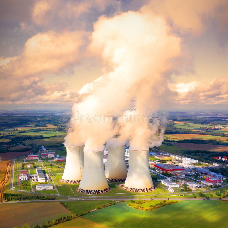 Aerial view to Temelin nuclear power plant.