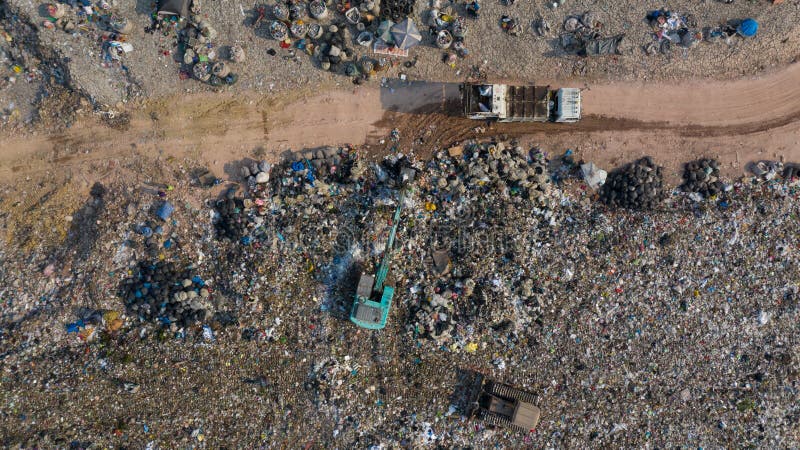 Aerial View Tons of Plastic Waste, Plastic Pollution on Land Stock ...