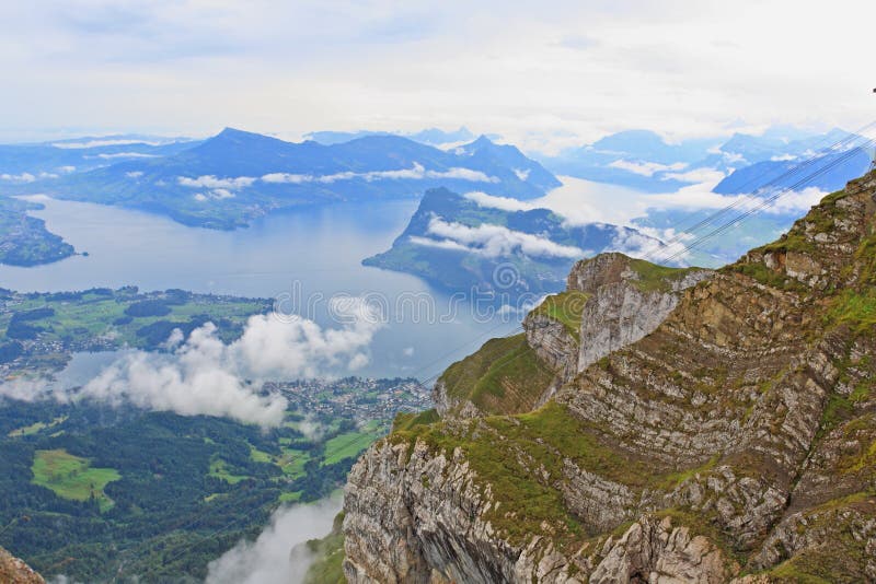 The aerial view from the top of Pilatus