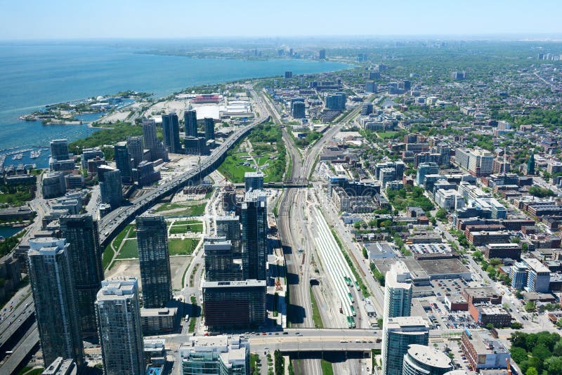 Aerial View of Toronto and Ontario Lake royalty free stock photo Aerial View of Toronto and Ontario Lake royalty free stock photo