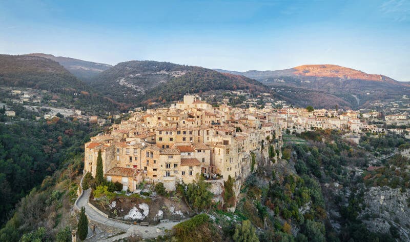 Aerial view of Tourrettes-sur-Loup, Alpes-Maritimes, France