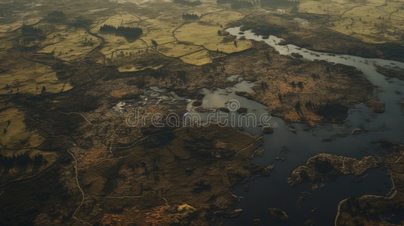 Vedere aeriană a unui hafen tranchil în motor ireal 5 stock illustration