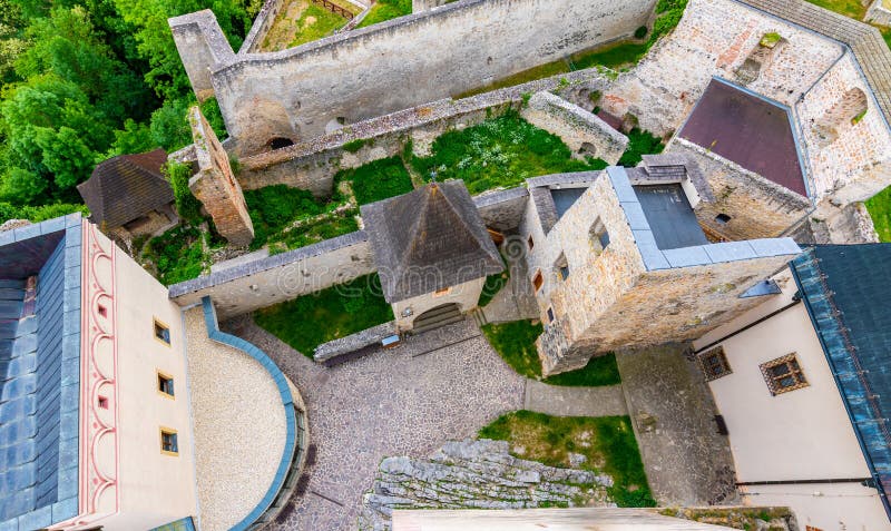 Aerial view of Trencin castle, Slovakia