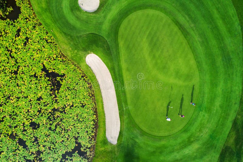 Aerial view of tropical golf course, Dominican Republic, Punta Cana