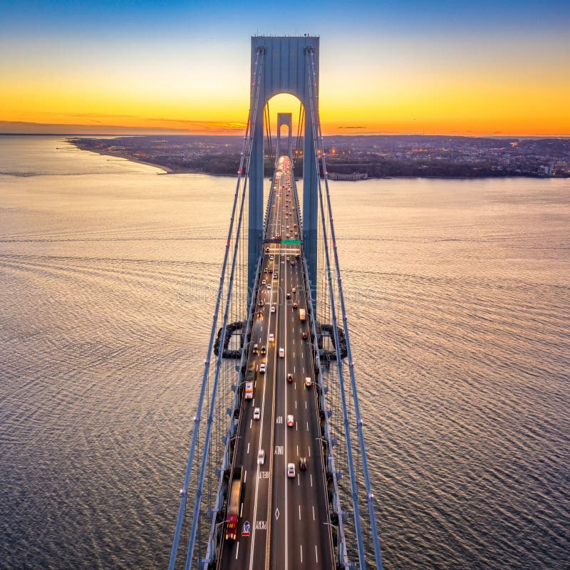 Aerial view of Verrazzano Narrows Bridge