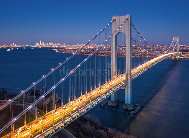 Aerial view of Verrazzano Narrows Bridge