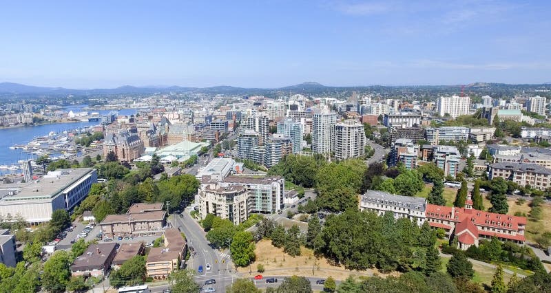 Aerial view of Victoria skyline, Vancouver Island