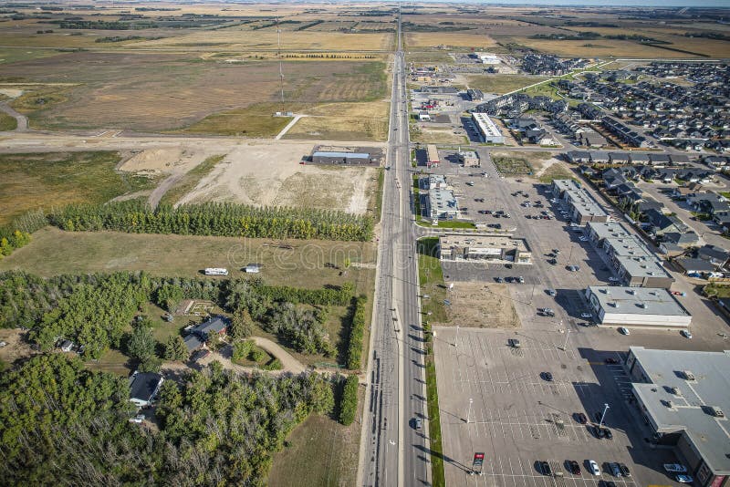 Aerial View of Warman in Central Saskatchewan, Canada Stock Image